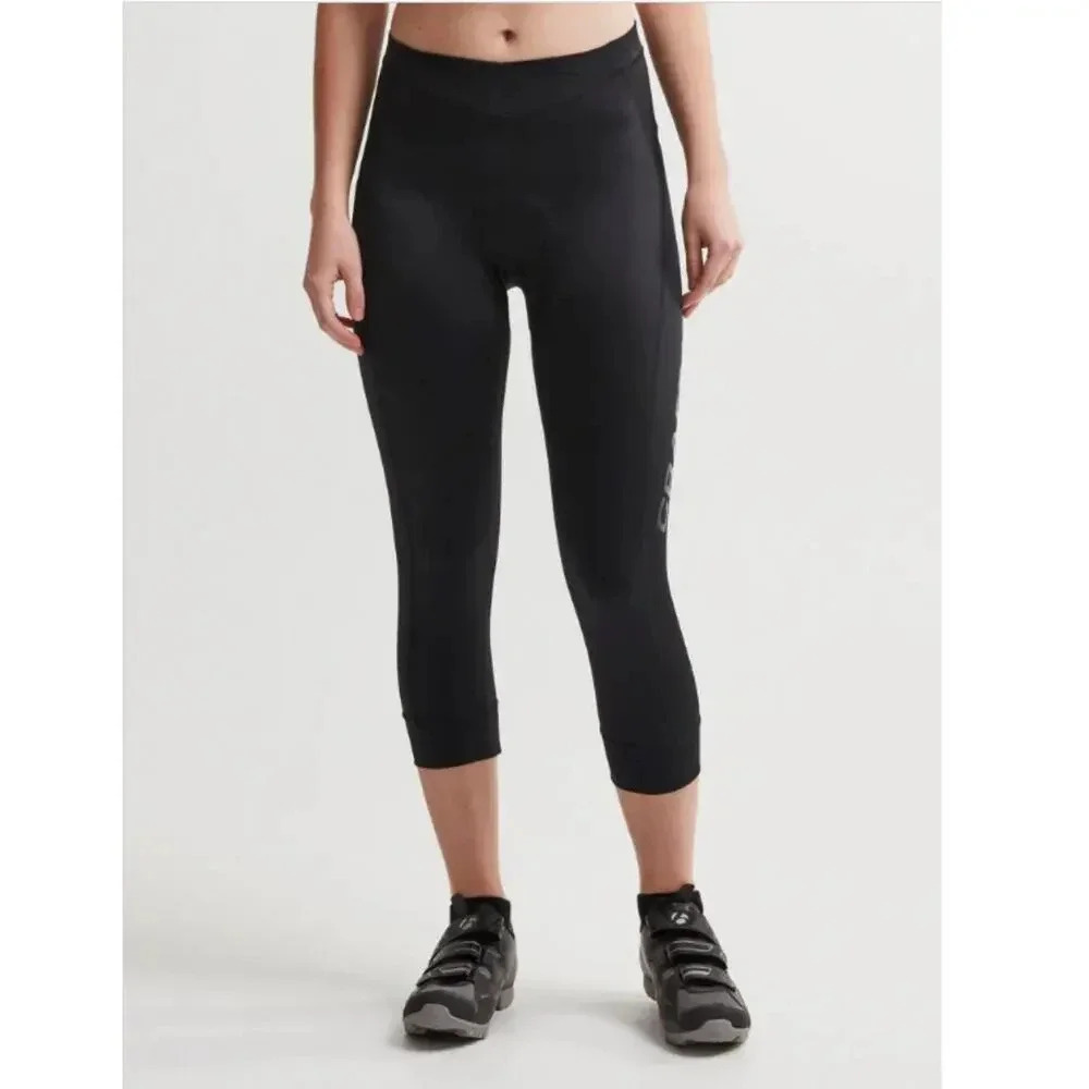 Craft Women's Essence Cycling Knickers Padded USPF50 Sz XS Black Cropped‎ Pants